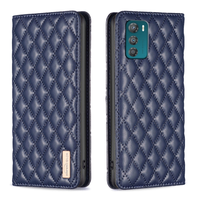 For Motorola Moto G42 Diamond Lattice Magnetic Leather Flip Phone Case