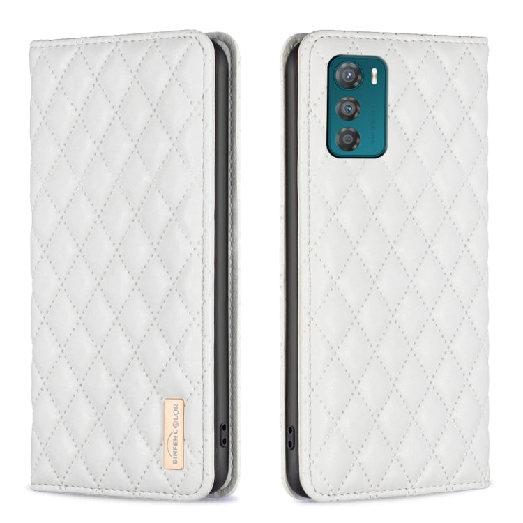 For Motorola Moto G42 Diamond Lattice Magnetic Leather Flip Phone Case
