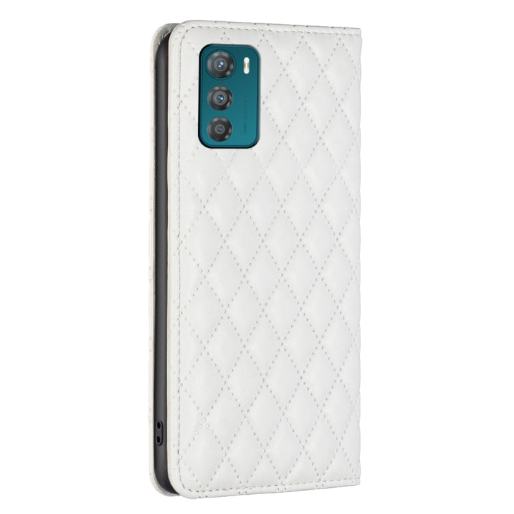 For Motorola Moto G42 Diamond Lattice Magnetic Leather Flip Phone Case