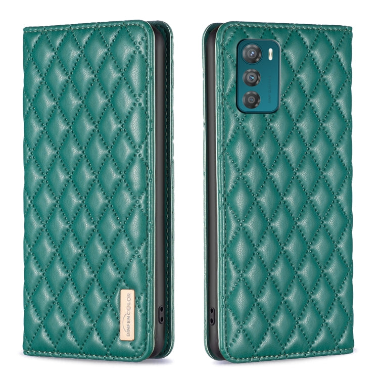 For Motorola Moto G42 Diamond Lattice Magnetic Leather Flip Phone Case