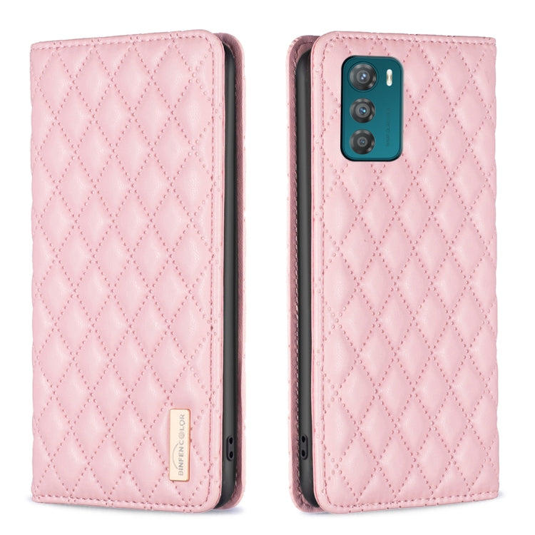 For Motorola Moto G42 Diamond Lattice Magnetic Leather Flip Phone Case