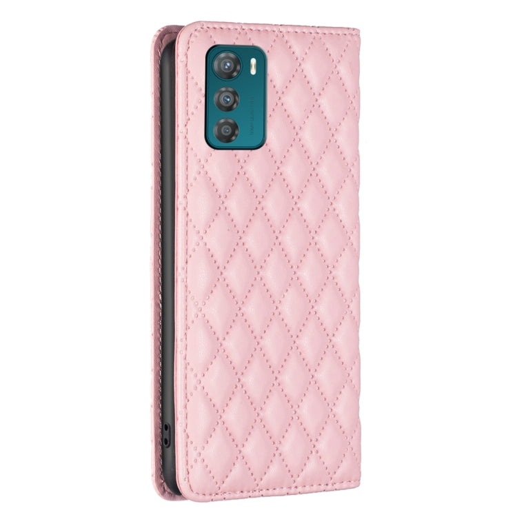 For Motorola Moto G42 Diamond Lattice Magnetic Leather Flip Phone Case