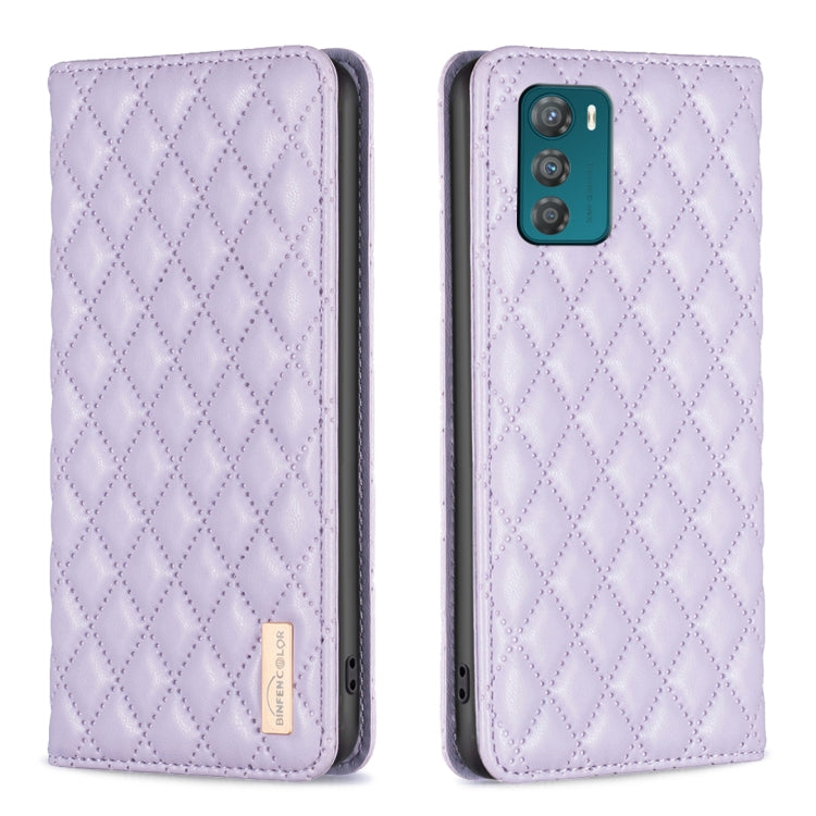 For Motorola Moto G42 Diamond Lattice Magnetic Leather Flip Phone Case