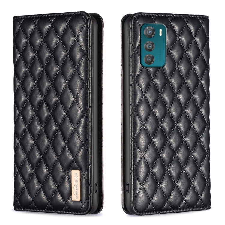 For Motorola Moto G42 Diamond Lattice Magnetic Leather Flip Phone Case