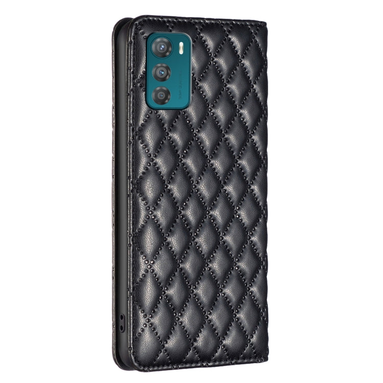 For Motorola Moto G42 Diamond Lattice Magnetic Leather Flip Phone Case