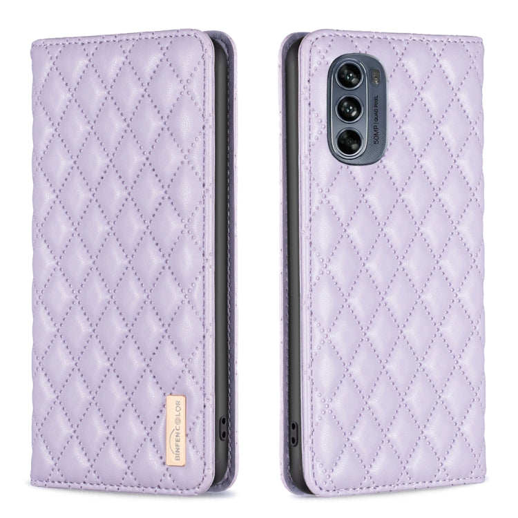 For Motorola Moto G62 Diamond Lattice Magnetic Leather Flip Phone Case