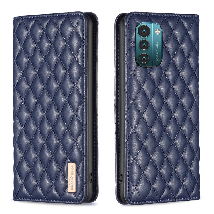 For Nokia G11 / G21 Diamond Lattice Magnetic Leather Flip Phone Case