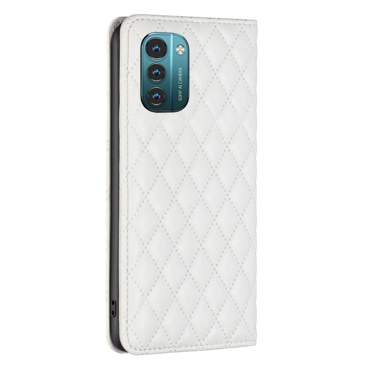 For Nokia G11 / G21 Diamond Lattice Magnetic Leather Flip Phone Case