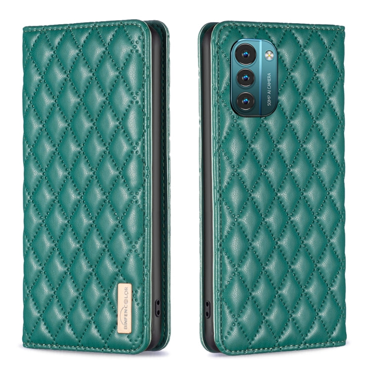 For Nokia G11 / G21 Diamond Lattice Magnetic Leather Flip Phone Case