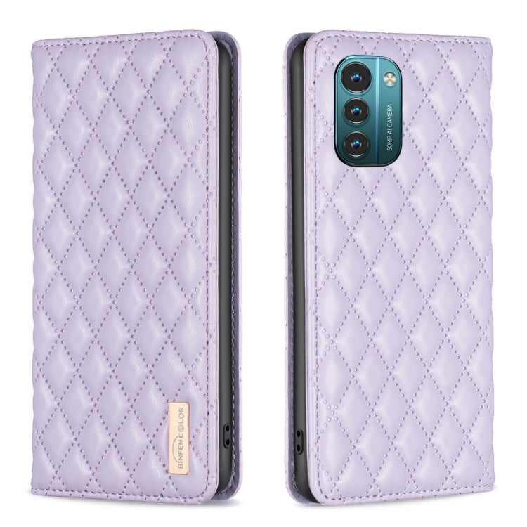 For Nokia G11 / G21 Diamond Lattice Magnetic Leather Flip Phone Case