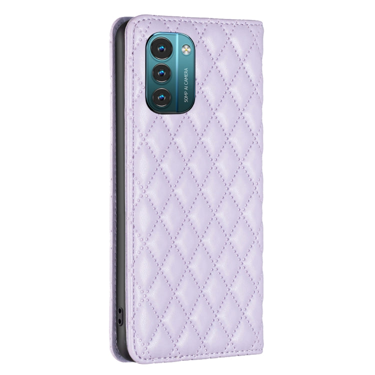 For Nokia G11 / G21 Diamond Lattice Magnetic Leather Flip Phone Case