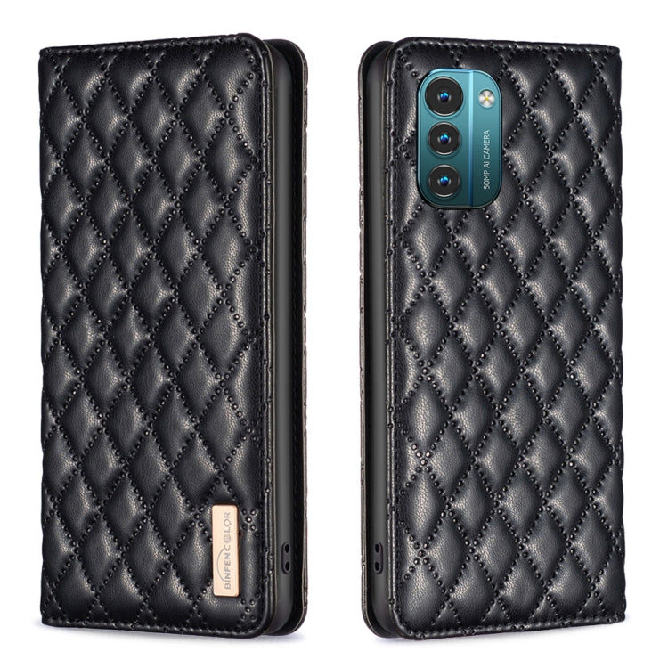 For Nokia G11 / G21 Diamond Lattice Magnetic Leather Flip Phone Case