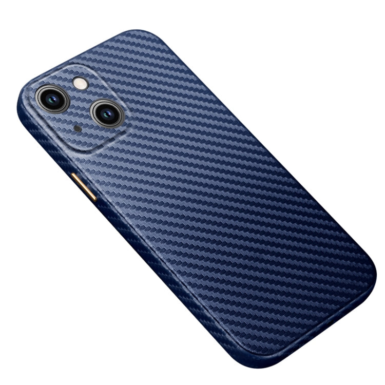 For iPhone 14 R-JUST Carbon Fiber Texture Kevlar Phone Case