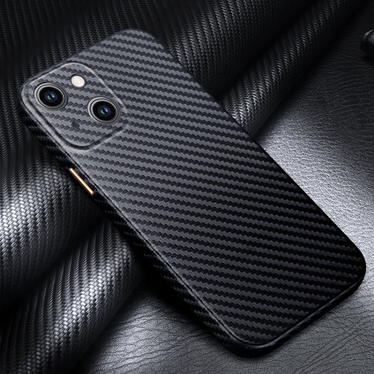 For iPhone 14 Plus R-JUST Carbon Fiber Texture Kevlar Phone Case