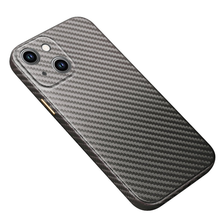 For iPhone 14 Plus R-JUST Carbon Fiber Texture Kevlar Phone Case