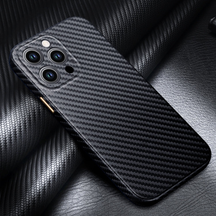 For iPhone 14 Pro Max R-JUST Carbon Fiber Texture Kevlar Phone Case