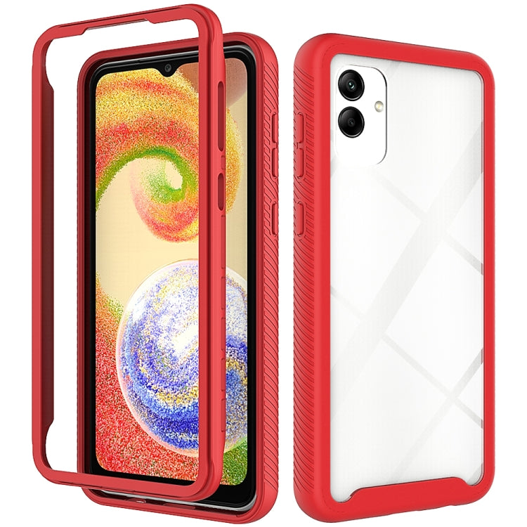 For Samsung Galaxy A04 Starry Sky Solid Color Shockproof TPU Clear PC Phone Case