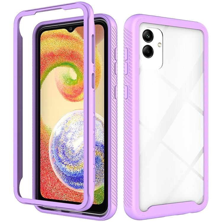 For Samsung Galaxy A04 Starry Sky Solid Color Shockproof TPU Clear PC Phone Case
