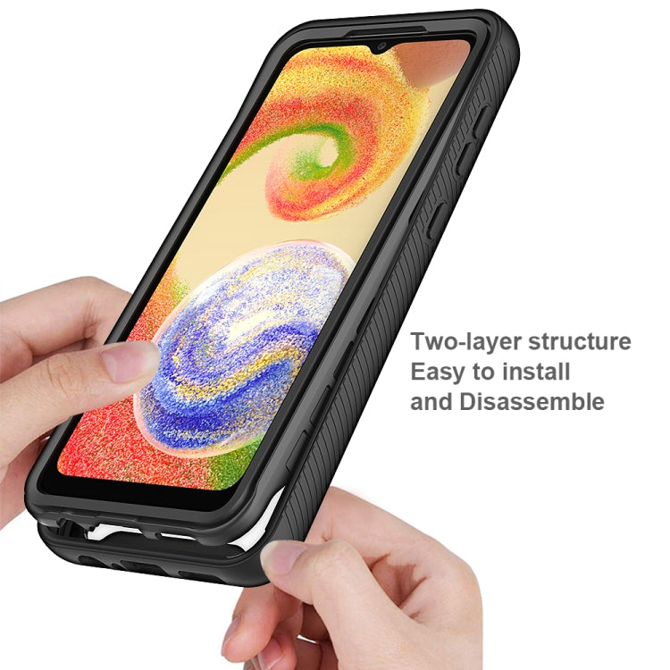 For Samsung Galaxy A04 Starry Sky Solid Color Shockproof TPU Clear PC Phone Case