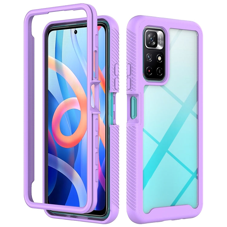 For Xiaomi Poco M4 Pro 5G / Redmi Note 11S 5G Starry Sky Solid Color Shockproof TPU Clear PC Phone Case