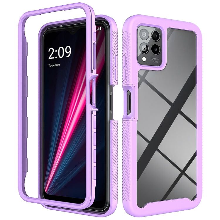 For T-Moblie Revvl 6 Pro 5G Starry Sky Solid Color Shockproof TPU Clear PC Phone Case