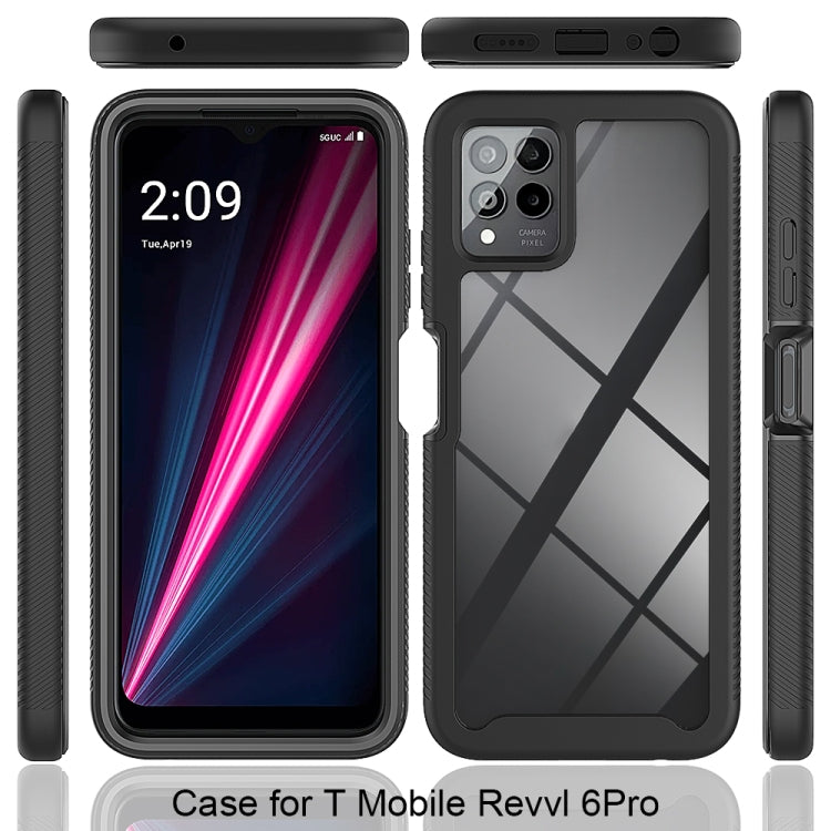 For T-Moblie Revvl 6 Pro 5G Starry Sky Solid Color Shockproof TPU Clear PC Phone Case