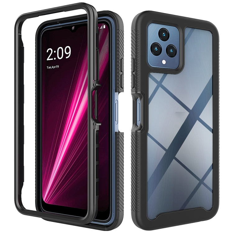 For T-Moblie Revvl 6 5G Starry Sky Solid Color Shockproof TPU Clear PC Phone Case