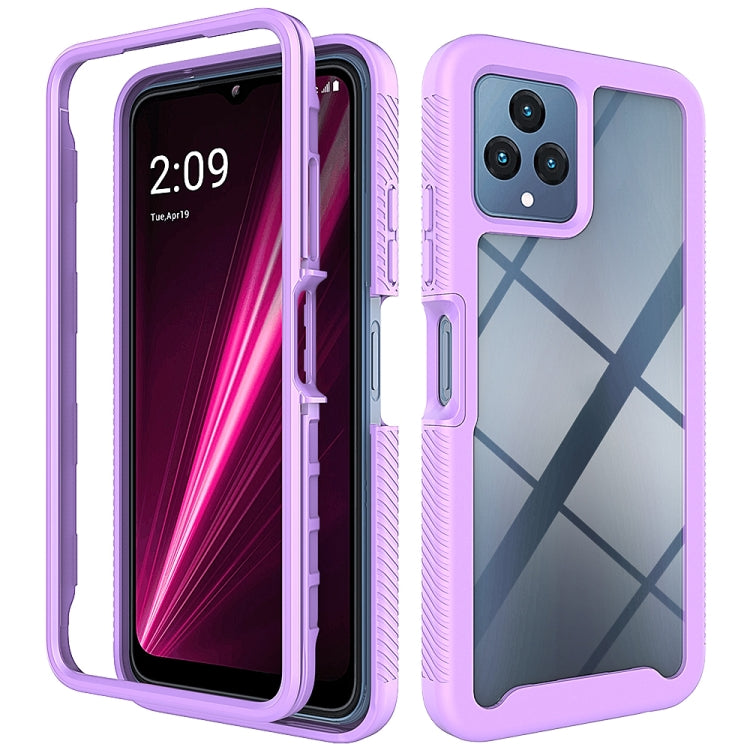 For T-Moblie Revvl 6 5G Starry Sky Solid Color Shockproof TPU Clear PC Phone Case