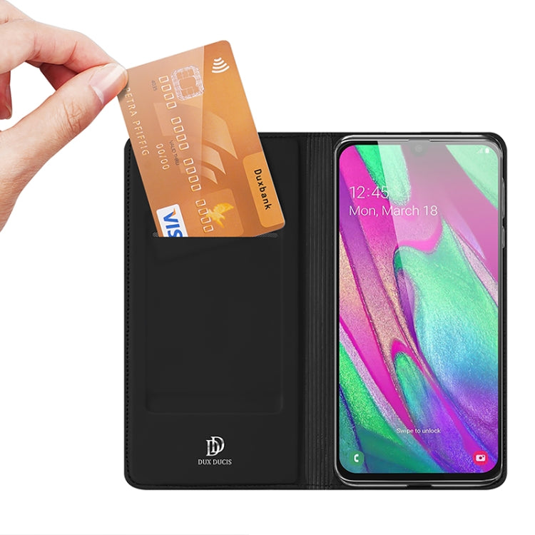 For Samsung Galaxy A40 DUX DUCIS Skin Pro Series Flip Leather Phone Case
