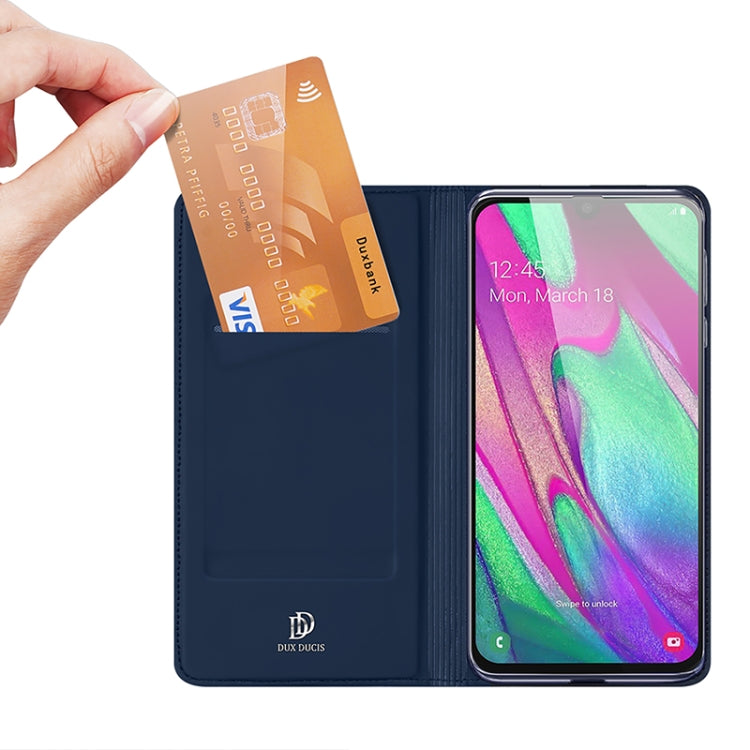 For Samsung Galaxy A40 DUX DUCIS Skin Pro Series Flip Leather Phone Case