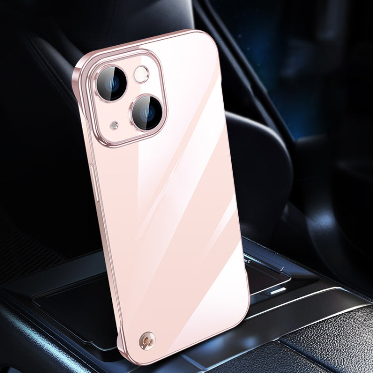 For iPhone 14 Electroplating Frameless Clear PC Phone Case