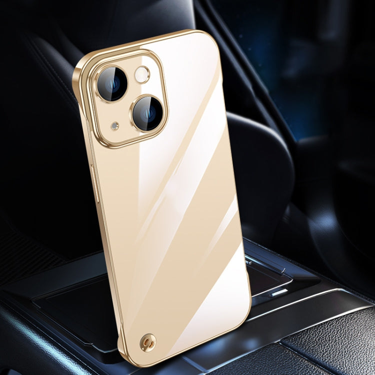 For iPhone 14 Electroplating Frameless Clear PC Phone Case