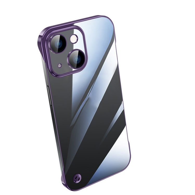 For iPhone 14 Electroplating Frameless Clear PC Phone Case
