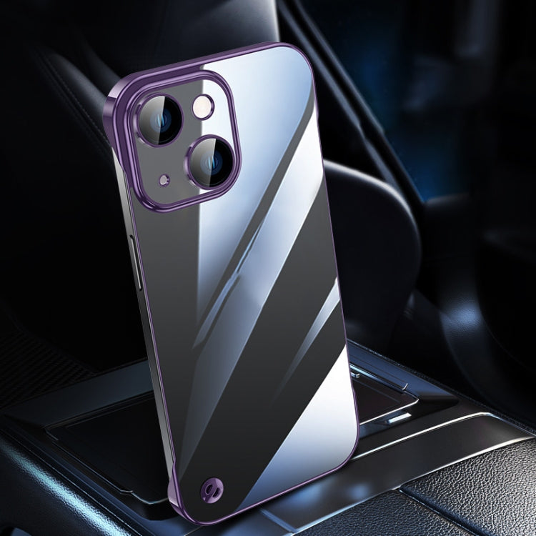For iPhone 14 Electroplating Frameless Clear PC Phone Case