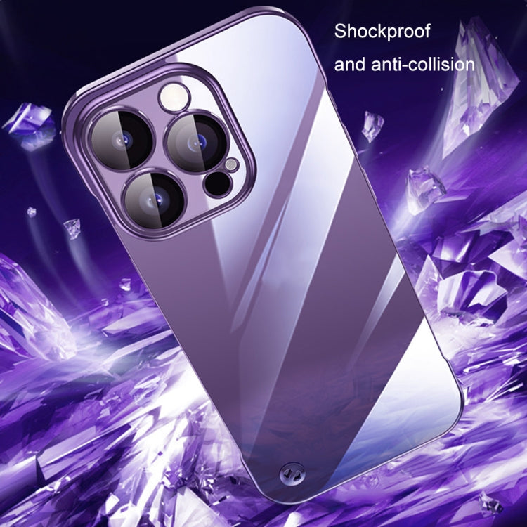 For iPhone 14 Electroplating Frameless Clear PC Phone Case