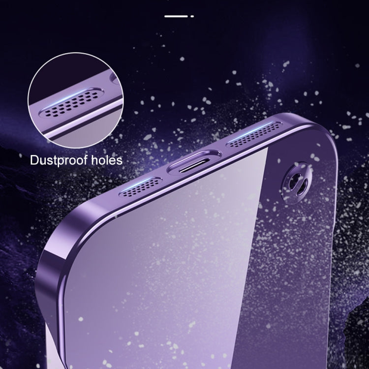 For iPhone 14 Electroplating Frameless Clear PC Phone Case