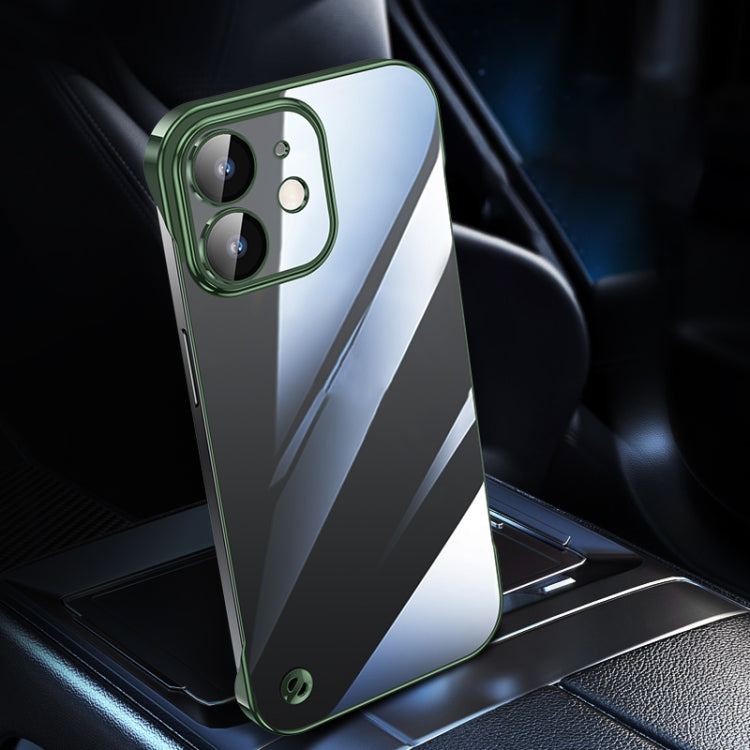 For iPhone 12 Electroplating Frameless Clear PC Phone Case