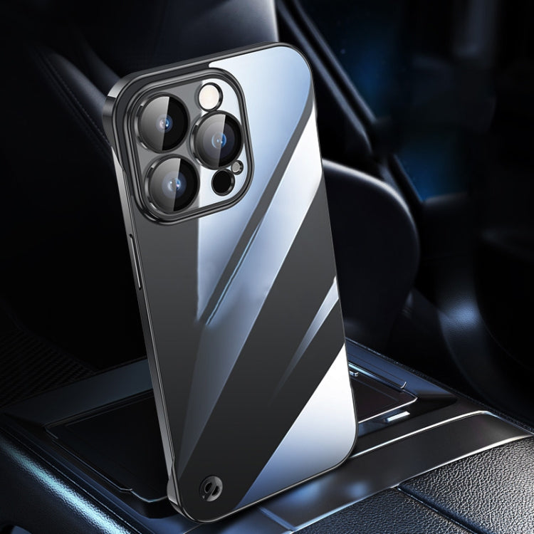 For iPhone 12 Pro Max Electroplating Frameless Clear PC Phone Case