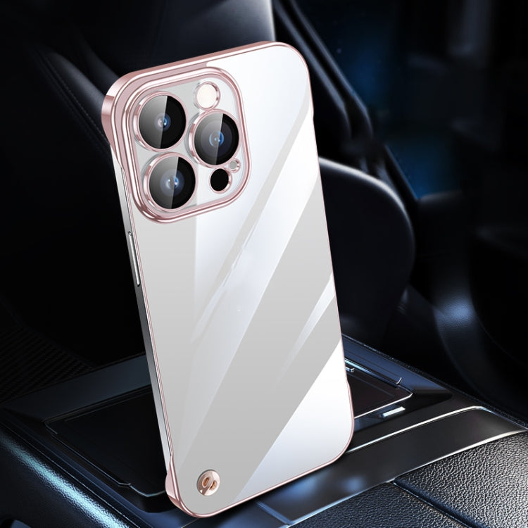 For iPhone 12 Pro Max Electroplating Frameless Clear PC Phone Case