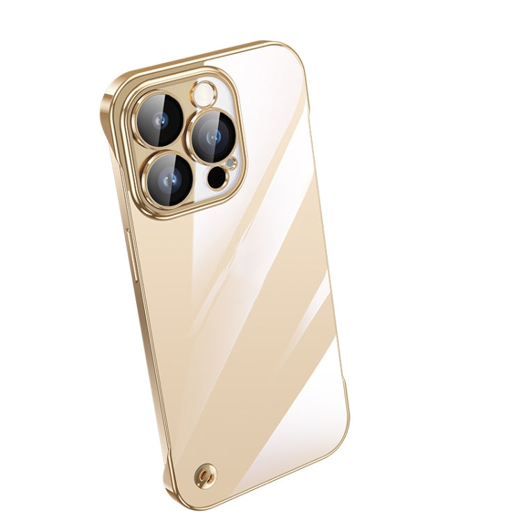 For iPhone 12 Pro Max Electroplating Frameless Clear PC Phone Case