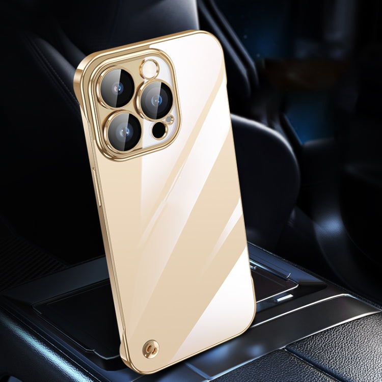 For iPhone 12 Pro Max Electroplating Frameless Clear PC Phone Case