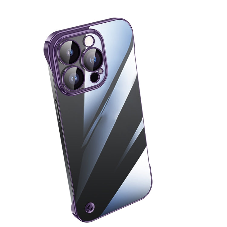 For iPhone 12 Pro Max Electroplating Frameless Clear PC Phone Case