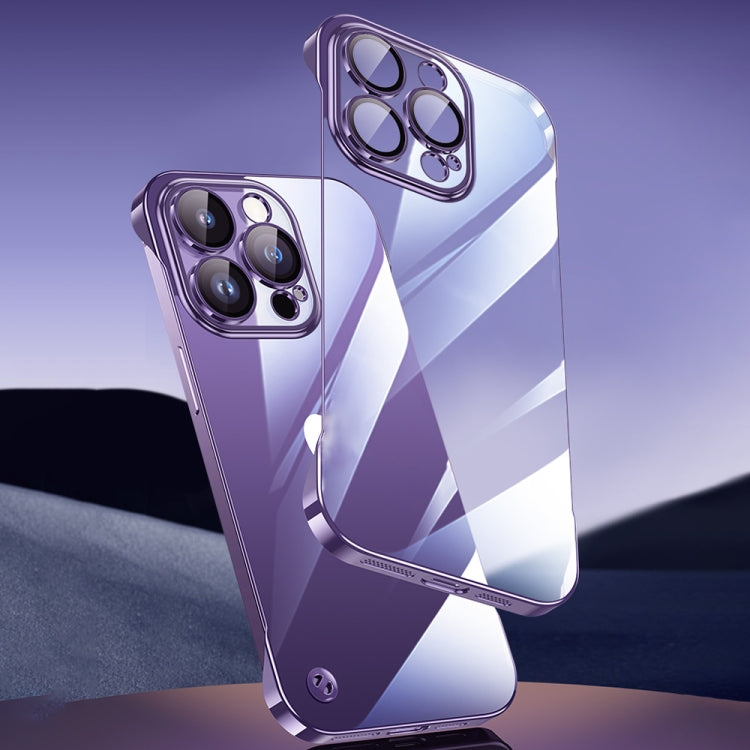 For iPhone 12 Pro Max Electroplating Frameless Clear PC Phone Case