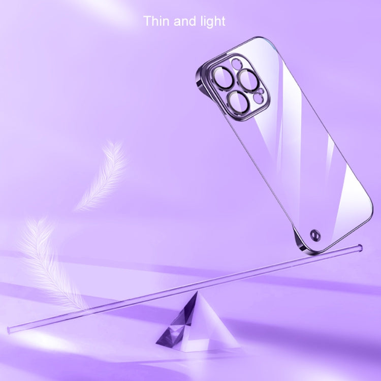 For iPhone 12 Pro Max Electroplating Frameless Clear PC Phone Case