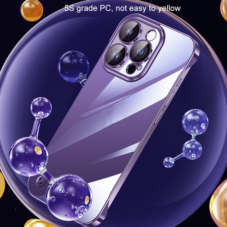 For iPhone 12 Pro Max Electroplating Frameless Clear PC Phone Case