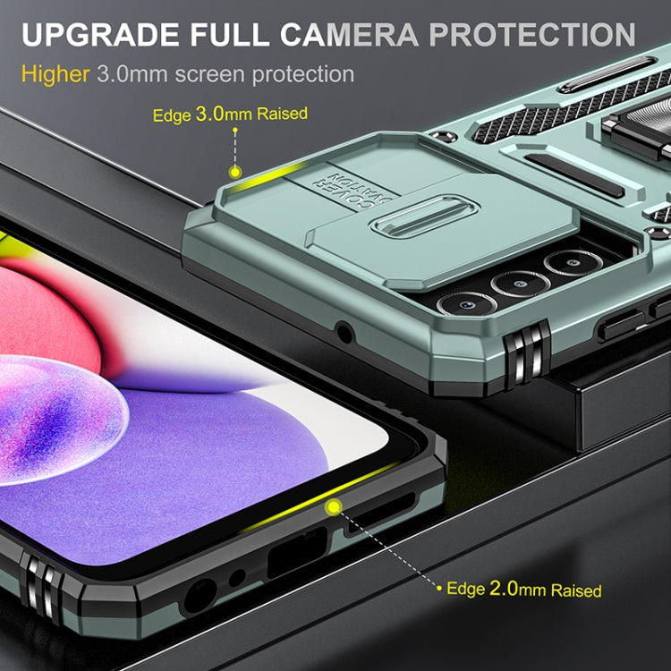 For Samsung Galaxy A03s Armor PC + TPU Camera Shield Phone Case