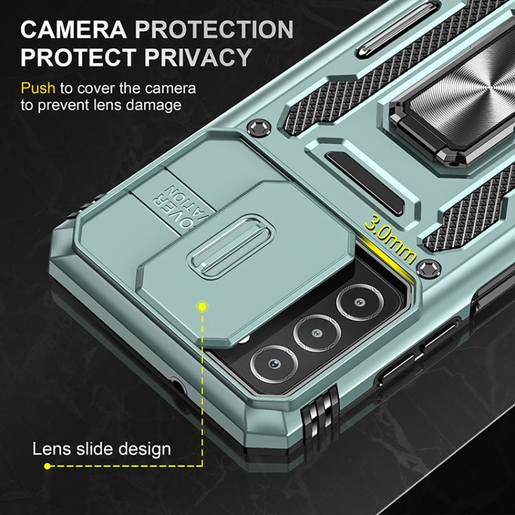 For Samsung Galaxy A03s Armor PC + TPU Camera Shield Phone Case