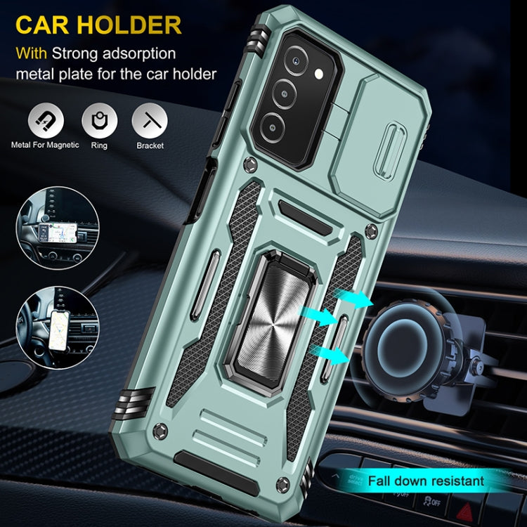 For Samsung Galaxy A03s Armor PC + TPU Camera Shield Phone Case