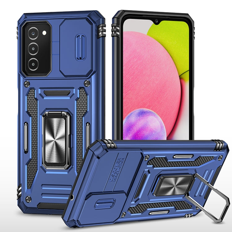 For Samsung Galaxy A03s Armor PC + TPU Camera Shield Phone Case