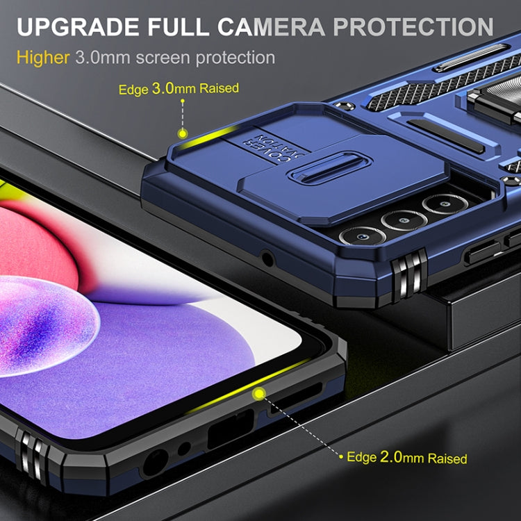 For Samsung Galaxy A03s Armor PC + TPU Camera Shield Phone Case